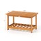 Outdoor 2-Tier Side Table in Acacia Wood with Slatted Top and Storage